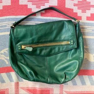 J Crew green leather handbag